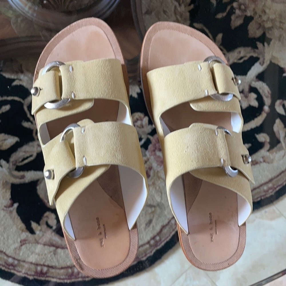 Rag and bone baby yellow suede sandals